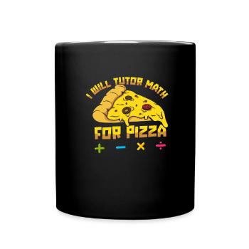 Mathelehrer Mathe Lehrer Pizza - Tasse einfarbig - Schwarz - Vorne