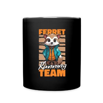 Ferret polecat running - Full Colour Mug - black - Front