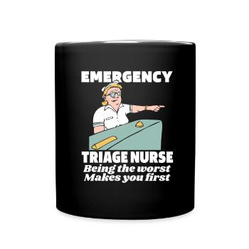 Krankenschwester Lustig Notfallkrankenschwester - Tasse einfarbig - Schwarz - Vorne