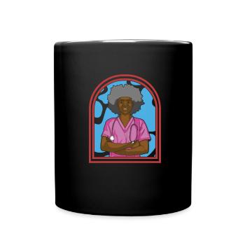 Krankenschwester Afro Notfall Krankenschwester - Tasse einfarbig - Schwarz - Vorne