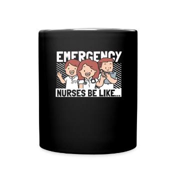 Krankenschwester Lustig Notfall Krankenschwester - Tasse einfarbig - Schwarz - Vorne