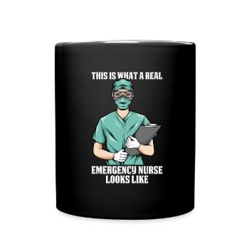 Krankenschwester Lustig Notfall Krankenschwester - Tasse einfarbig - Schwarz - Vorne