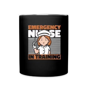 Krankenschwester Ausbildung - Tasse einfarbig - Schwarz - Vorne