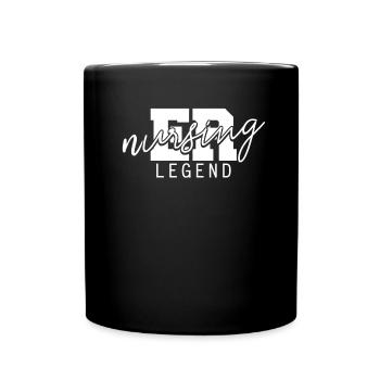 Krankenschwester Legende Notfallkrankenschwester - Tasse einfarbig - Schwarz - Vorne