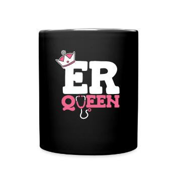Reine infirmière - Mug uni - noir - Devant