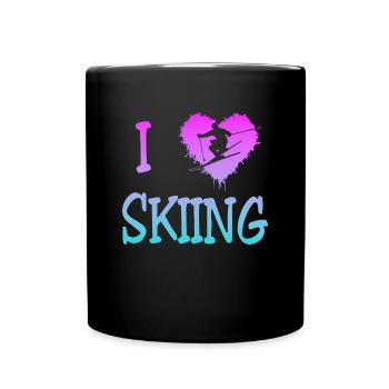 Skiing - Ski - Tasse einfarbig - Schwarz - Vorne