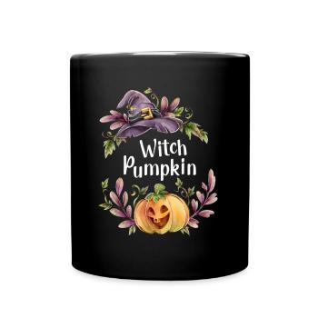 Citrouille Sorcière Florale - Mug uni - noir - Devant