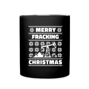 Ölfeld Bohrinsel Weihnachten Fracking - Tasse einfarbig - Schwarz - Vorne