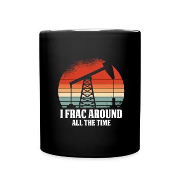 Ölfeld Bohrinsel Fracking - Tasse einfarbig - Schwarz - Vorne