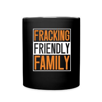 Ölfeld Bohrinsel Familie Fracking - Tasse einfarbig - Schwarz - Vorne