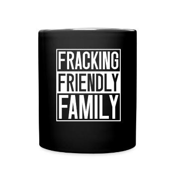 Ölfeld Bohrinsel Fracking - Tasse einfarbig - Schwarz - Vorne