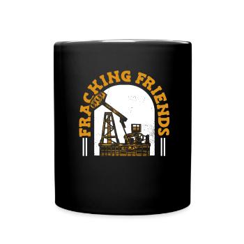 Ölfeld Bohrinsel Fracking - Tasse einfarbig - Schwarz - Vorne
