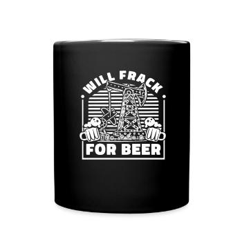 Oilfield Oil Rig Beer Fracking - Full Colour Mug - black - Front