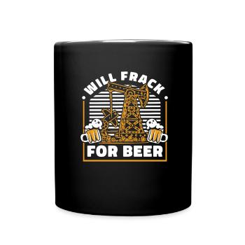 Plate-forme pétrolière de champ pétrolifère Fracturation de la bière - Mug uni - noir - Devant