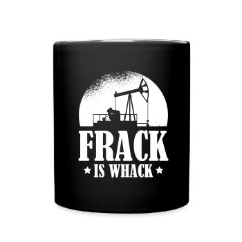 Ölfeld Bohrinsel Witzig Fracking - Tasse einfarbig - Schwarz - Vorne