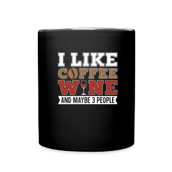 Café Café Café Vin - Mug uni - noir - Devant