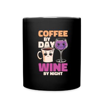 Coffee Cafe Lustig Coffee Wine - Full Colour Mug - black - Front