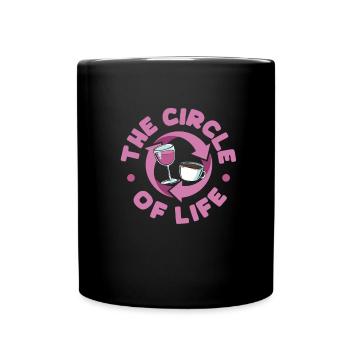 Kaffee Cafe Kaffeewein The Circle Of Life - Tasse einfarbig - Schwarz - Vorne