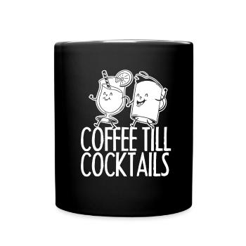Kaffee Cafe Cocktail Kaffeewein - Tasse einfarbig - Schwarz - Vorne
