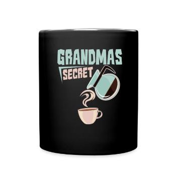 Kaffee Cafe Grandmas Secret - Tasse einfarbig - Schwarz - Vorne