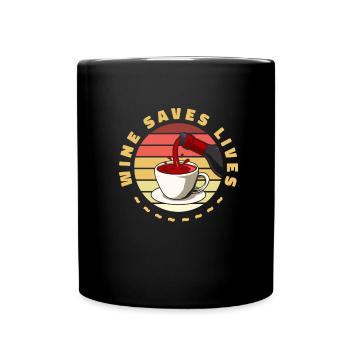 Coffee Cafe Lustig Coffee Wine - Full Colour Mug - black - Front