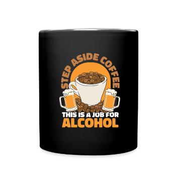 Kaffee Cafe Lustig Kaffeewein - Tasse einfarbig - Schwarz - Vorne