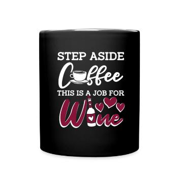 Wein Winzer Kaffee Wein - Tasse einfarbig - Schwarz - Vorne