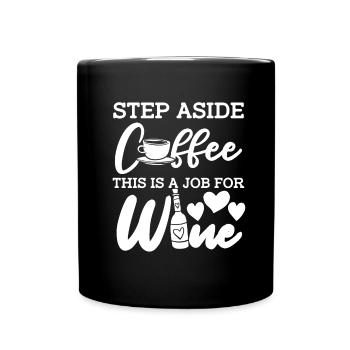 Wein Winzer Kaffee Wein - Tasse einfarbig - Schwarz - Vorne