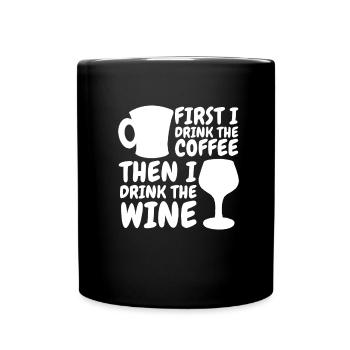 Café Café Café Vin - Mug uni - noir - Devant
