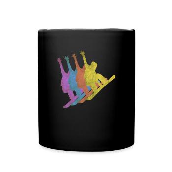 snowboarding - Tasse einfarbig - Schwarz - Vorne