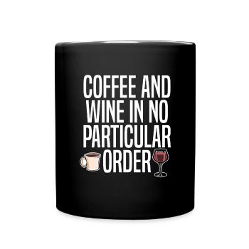 Café, Café, Drôle, Café, Vin - Mug uni - noir - Devant