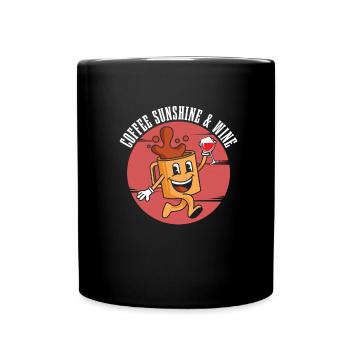 Café Café Café Vin - Mug uni - noir - Devant