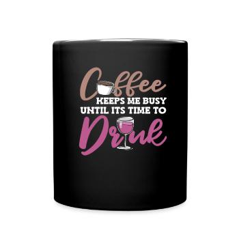 Café Café Café Vin - Mug uni - noir - Devant