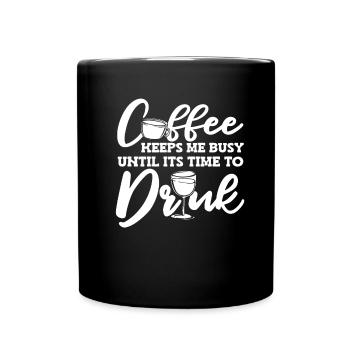 Café Café Café Vin - Mug uni - noir - Devant