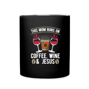 Café Café Mère Café Vin - Mug uni - noir - Devant