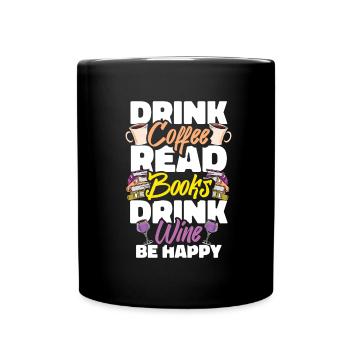 Café Café Café Vin - Mug uni - noir - Devant