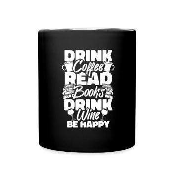 Café Café Café Vin - Mug uni - noir - Devant