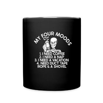 Halloween Skelett - Tasse einfarbig - Schwarz - Vorne