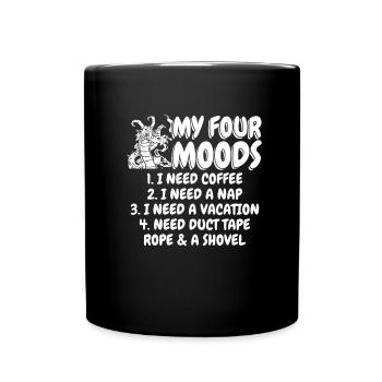 Kaffee Cafe - Tasse einfarbig - Schwarz - Vorne