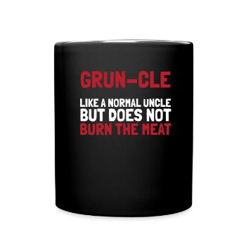 Bbq Grillen Onkel - Tasse einfarbig - Schwarz - Vorne