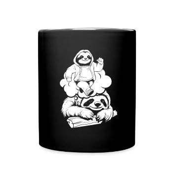 Faultier Witzig - Tasse einfarbig - Schwarz - Vorne