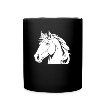 Tête équestre de cheval - Mug uni - noir - Devant