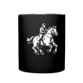 Pferd Reitsport - Tasse einfarbig - Schwarz - Vorne