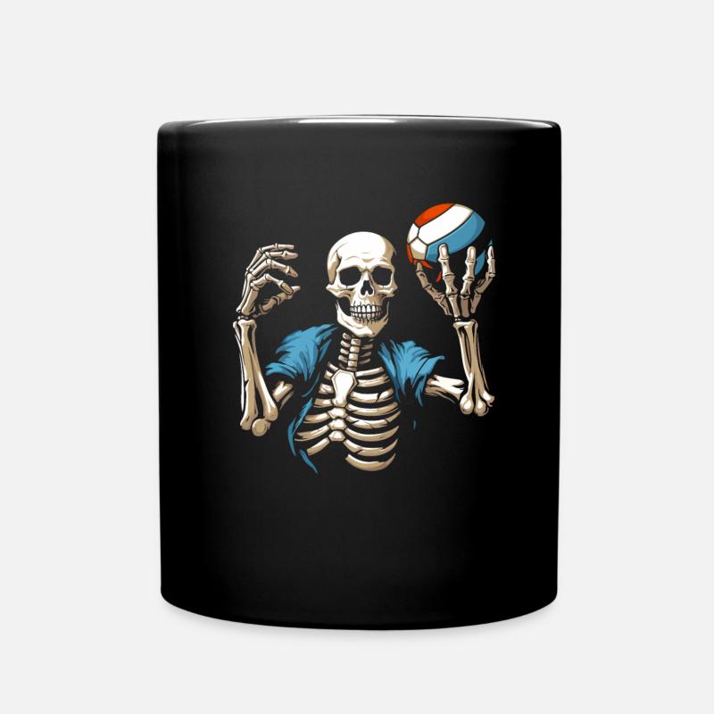Volleyball Volleyballer Skelett - Tasse einfarbig - Schwarz