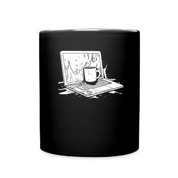 Entwickler Coder Programmierer Kaffee - Tasse einfarbig - Schwarz - Vorne