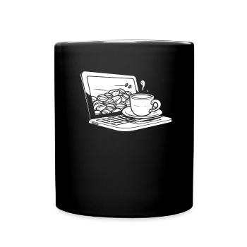 Entwickler Coder Programmierer Kaffee - Tasse einfarbig - Schwarz - Vorne