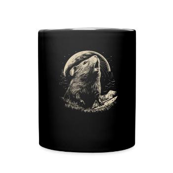 Guinea Pig Guinea Pig Moon - Full Colour Mug - black - Front