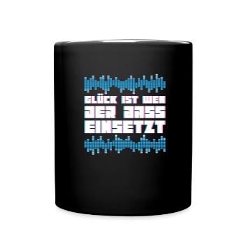 Techno Raver Lustig - Tasse einfarbig - Schwarz - Vorne