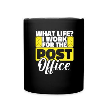 Postbote Briefträger Witzig - Tasse einfarbig - Schwarz - Vorne