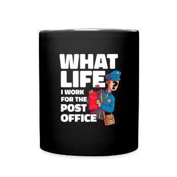 Postbote Briefträger Lustig - Tasse einfarbig - Schwarz - Vorne